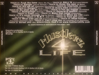 Hustlerz 4 Life CD cover on the Back